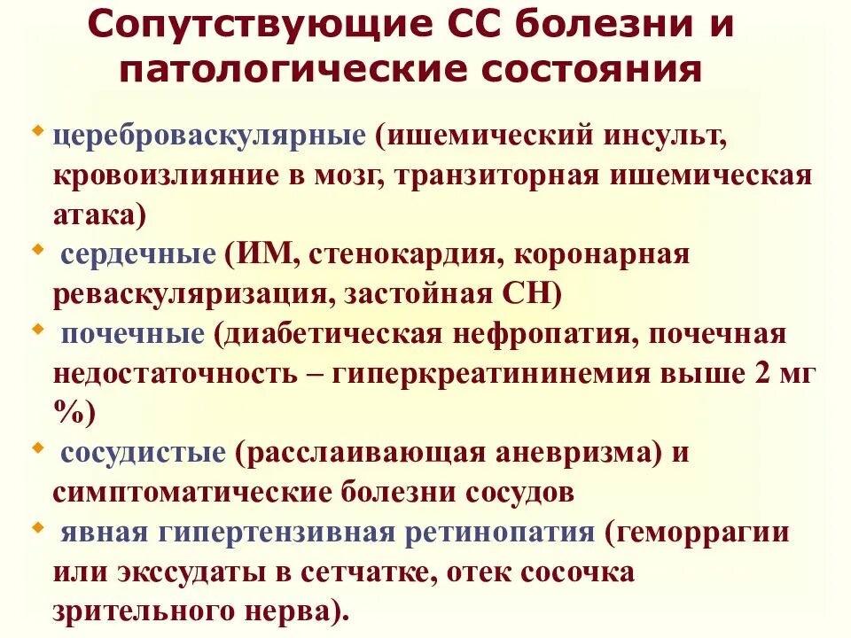 3 сопутствующие заболевания. Сопутствующие гипертоническая болезнь. Сопутствующие заболевания АГ. Артериальная гипертензия сопутствующие заболевания. Сопутствующие проблемы гипертонической болезни.