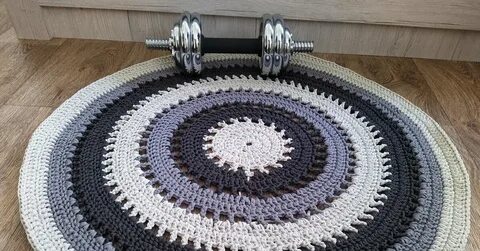 Вязание крючок коврик на пол круглый