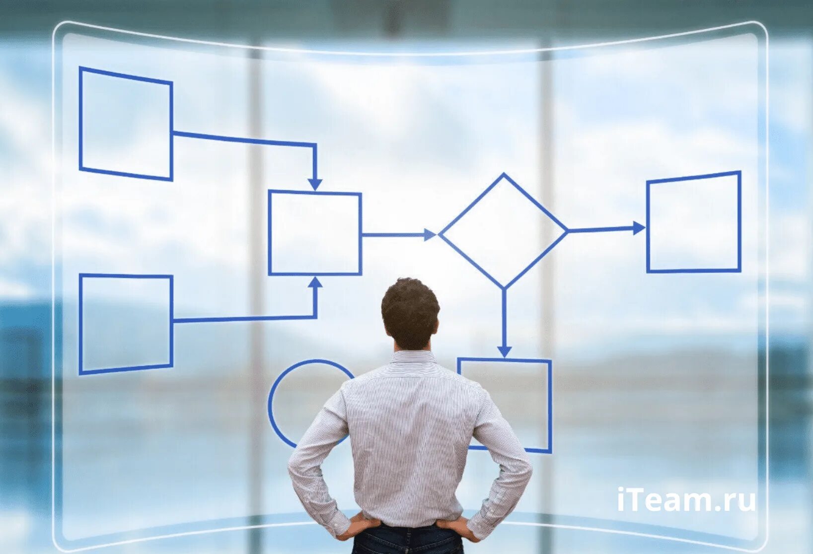 Бизнес фон. Управление прозрачностью. Облачные системы. Управление прозрачностью. Иллюстрации для презентации бизнес.