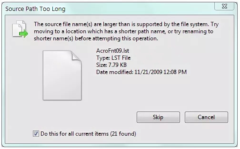 File name was