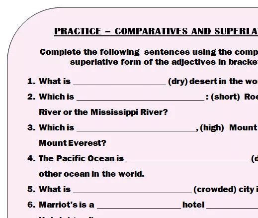 Complete the sentences with the comparative form. Superlative adjectives speaking questions. Superlative degree questions. Comparatives and Superlatives of adverbs упражнения. Superlative Quiz.