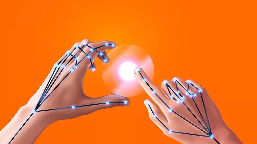 Gesture recognition. Virtual hand shake and real hand. a gesture recognition solution from sony depthsensing solutions.