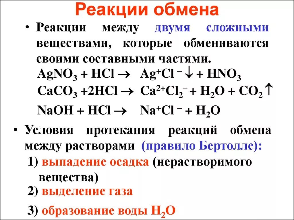 Уровень реакции обмена