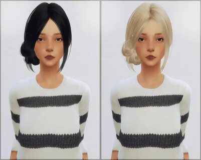 Ellie Simple: Skysims 143 hair retextured * Sims 4 Hairs Curly Hair Styles,...