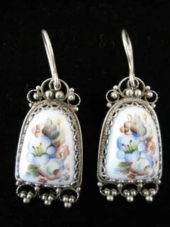 Серьги с финифтью