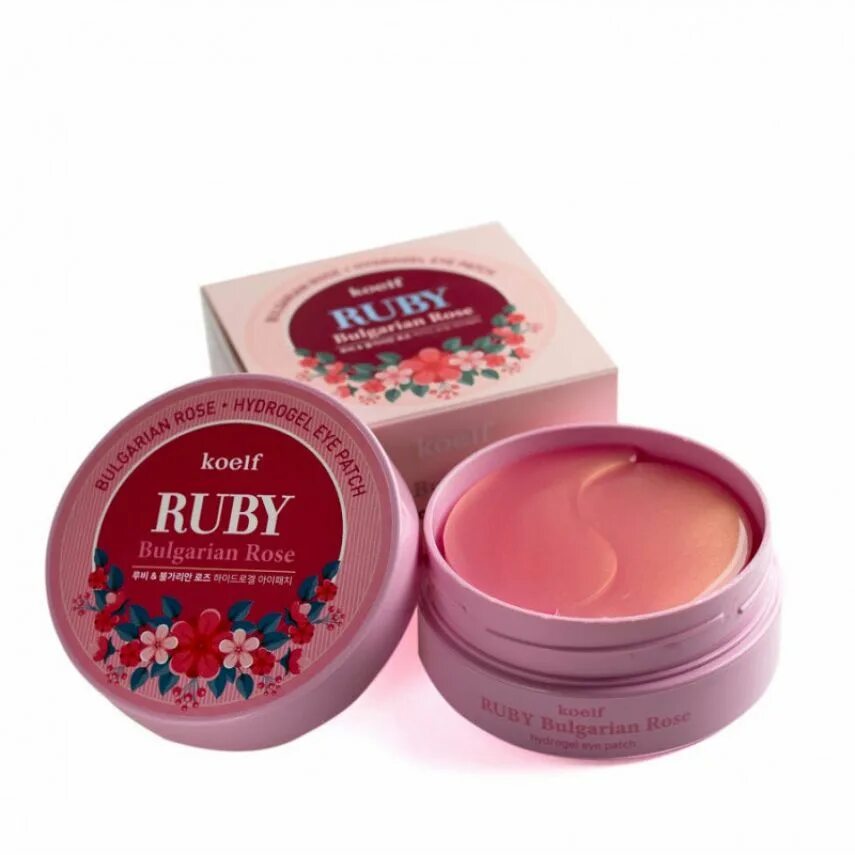 Патчи Koelf для глаз гидрогелевые Ruby 60 шт. Koelf Ruby Bulgarian Rose Hydro Gel Eye Patch, 60pcs. Патчи Ruby Bulgarian Rose Eye Patch.