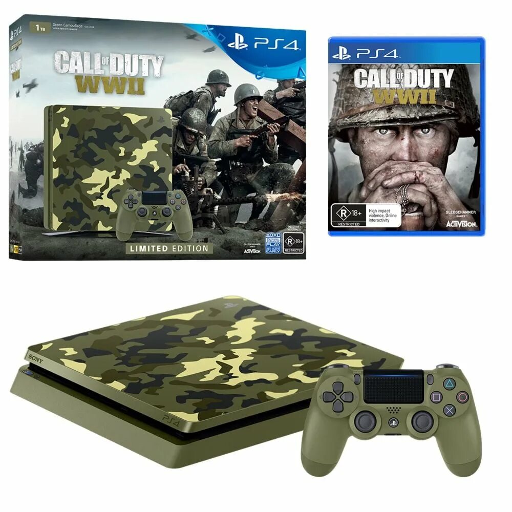 Игра на ps4 call of. PLAYSTATION 4 Slim 1tb Limited Edition. Приставка игровая ps4 Call of Duty. Ps4 Slim Call of Duty ww2. Sony ps4 Slim 1tb.