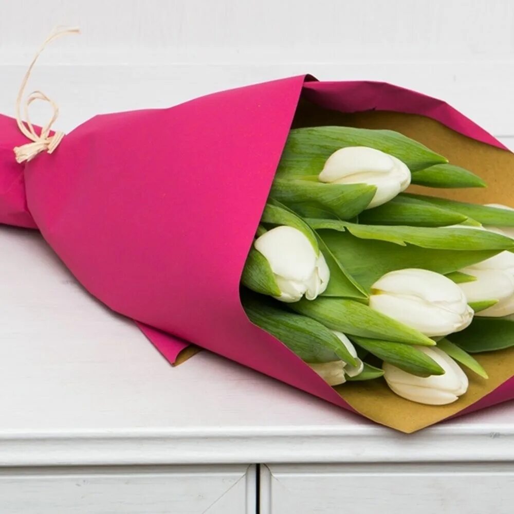 Как упаковать букет тюльпанов в бумагу