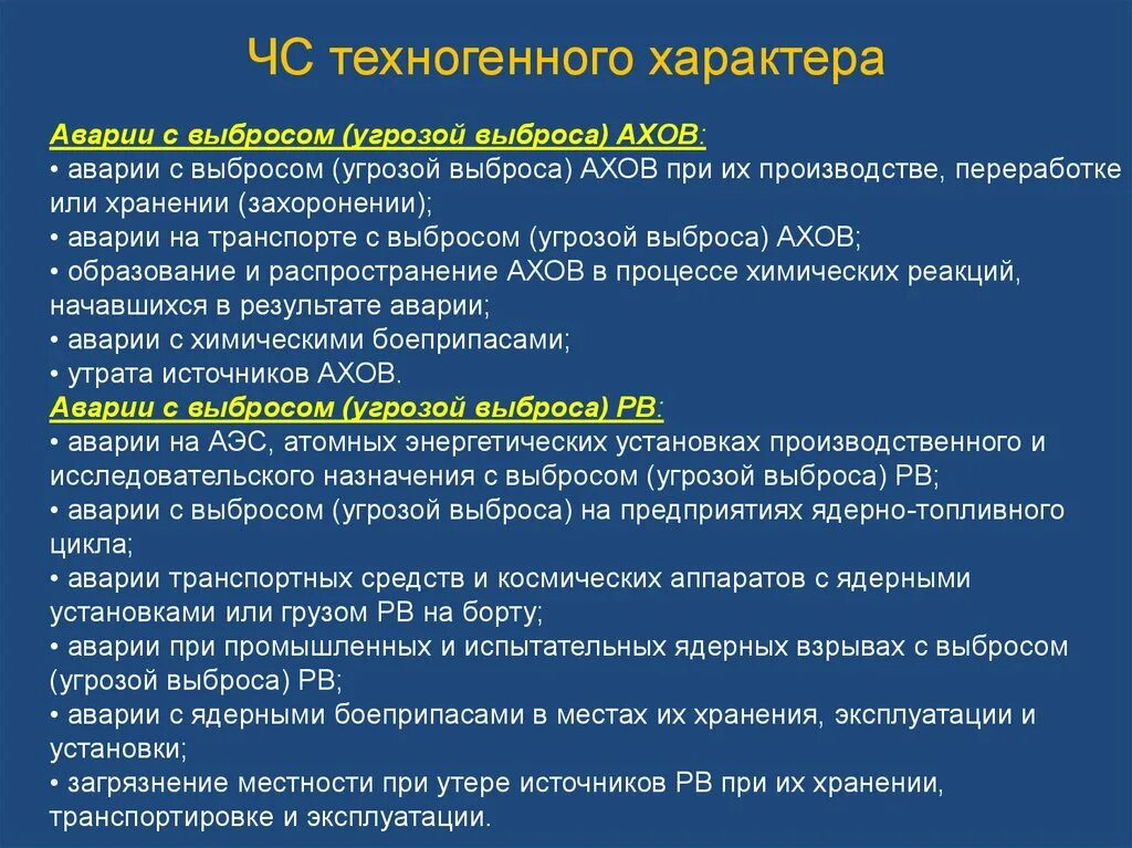 ЧС техногенного характера. ЧС техногенного аварии с выбросом АХОВ. Аварии с выбросом АХОВ при их производстве, переработке и хранении. Угрозы техногенного характера.