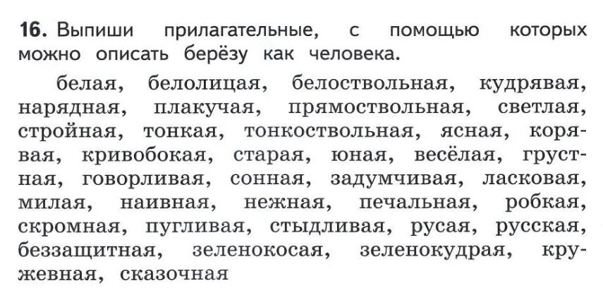 Прилагательное к слову группа. Прилагательное с помощью которых можно описать березу как человека. Прилагательные с помощью которых можно описать берёзу как человека. Слова которые характеризуют березу. Описать березу как человека прилагательные.