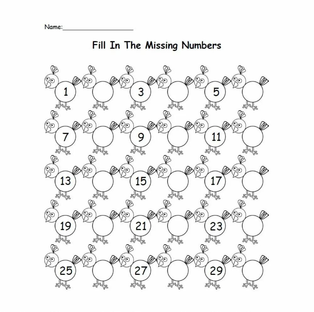 Numbers 10-100 worksheets for kids. Counting to 30. Fill in the missing numbers. Counting to 30. Worksheet 30.