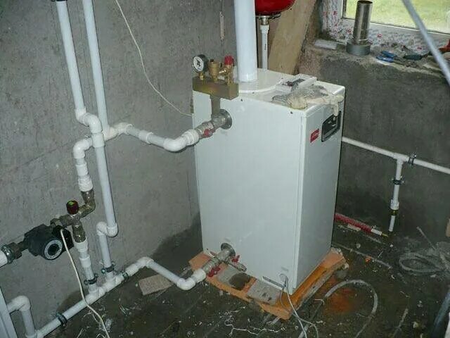 Схема отопления с газовым котлом Viessmann для дома до 180кв.м.