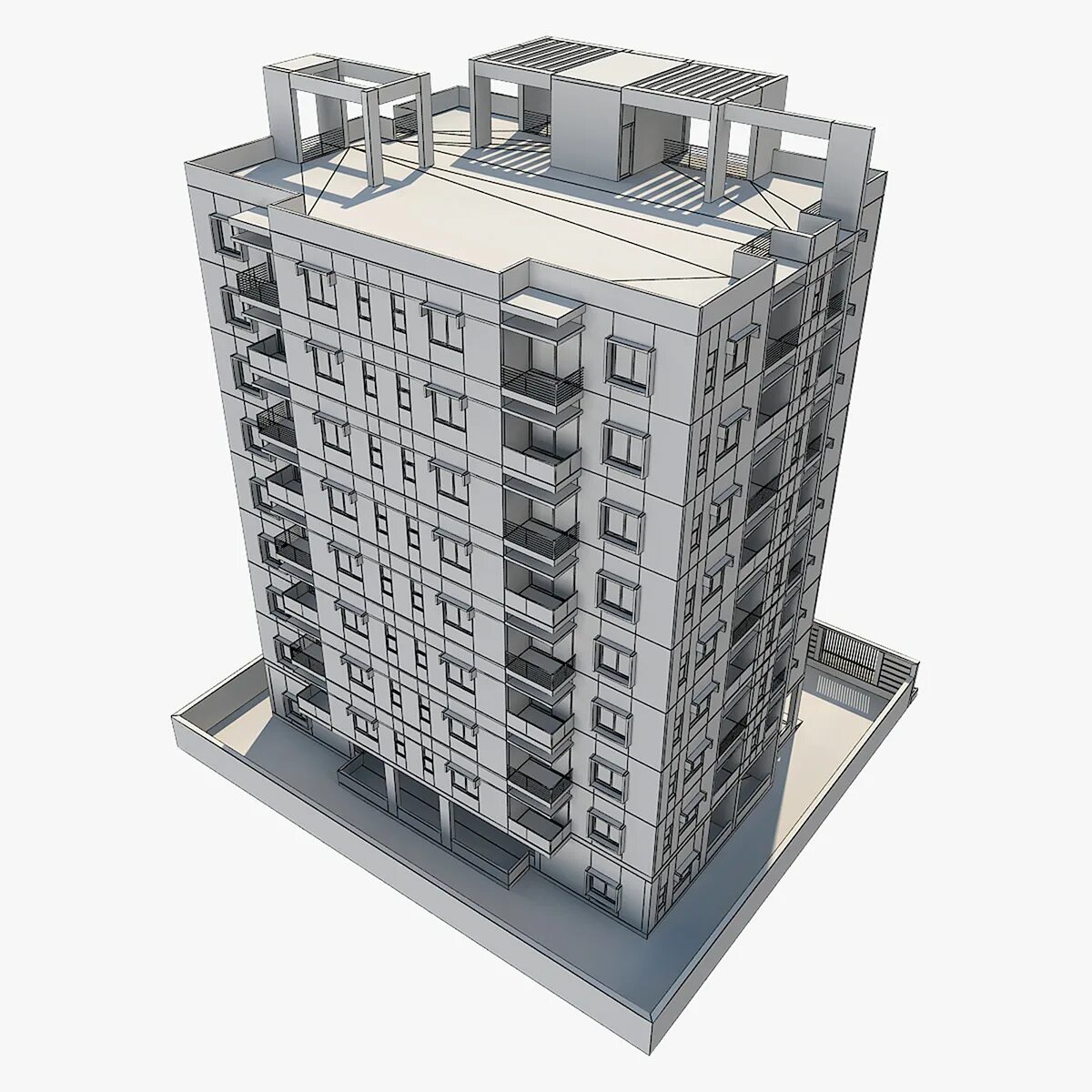 Build 3 v. Панельный дом 3ds Max. Модель многоэтажного дома для 3ds Max 2020. Модель 17 ти этажки панельной 3ds Max. Апартмент Билдинг 3д.