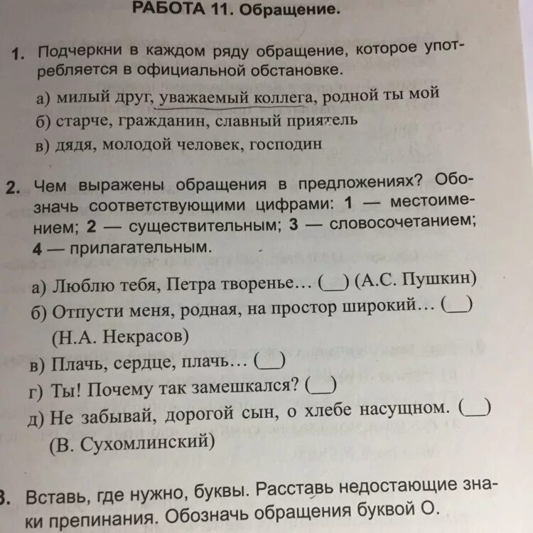 Как подчеркиваются обращения в 5 классе. Как подчеркиваются обращения в 5 классе