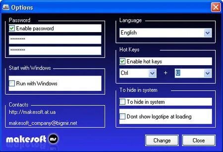 Password options