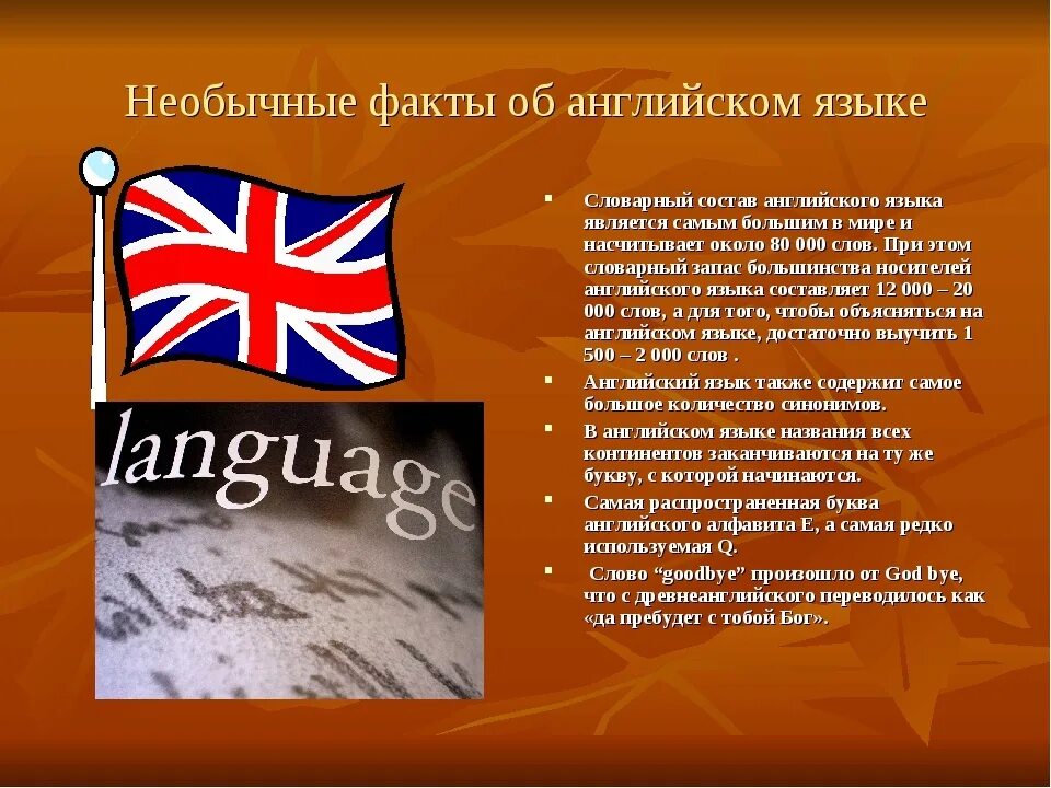 Где англ язык. Интересные факты об английском языке. Интересные факты на английском. Необычные факты об английском языке. Всемирный день английского языка.