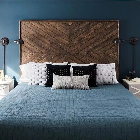 Изголовье кровати фото идеи Custom Farmhouse Headboard Custom King Headboard Chevron Headboard (With ima