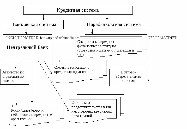 К банковским организациям относятся. Банковская система и парабанковская система. Кредитная система схема. Схема банковской системы РФ. Небанковские кредитные организации схема.