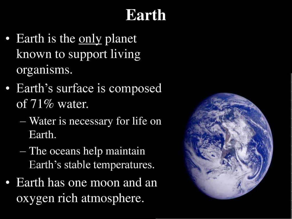 Only planet. Earth is the only planet. planets only.