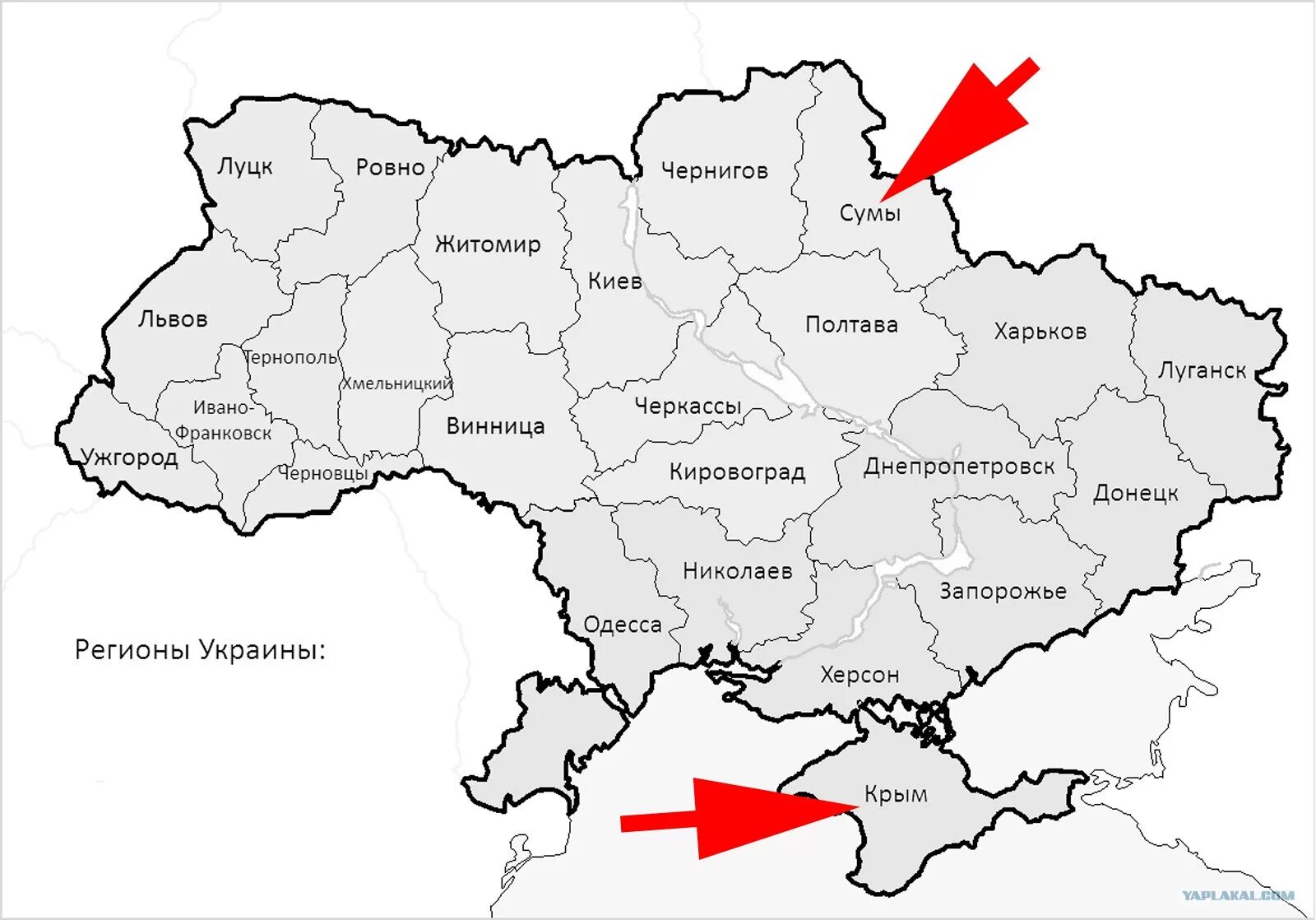 Границы Украины на контурной карте. Карта Украины с границами областей. Подробная контурная карта Украины с городами. Границы Украины на карте.