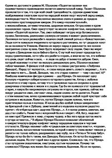 Поднятая целина сочинение