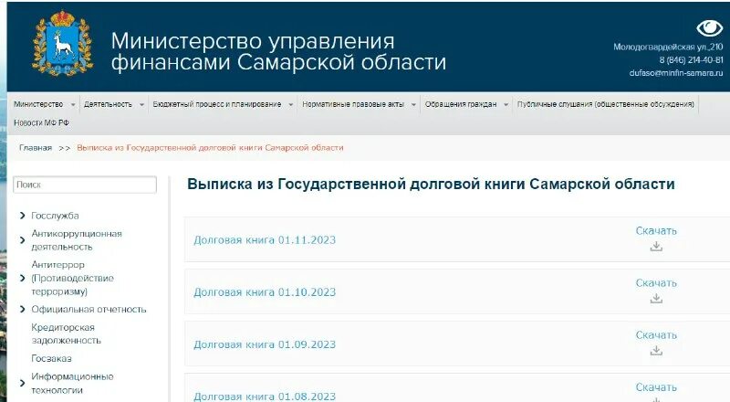 Министерство финансов самарской области