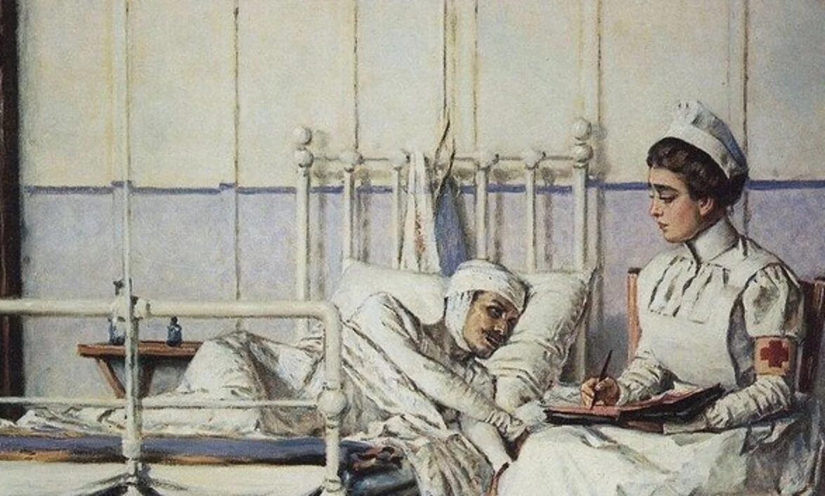 Медсестра пародировала младенцев. Верещагин в госпитале картина.