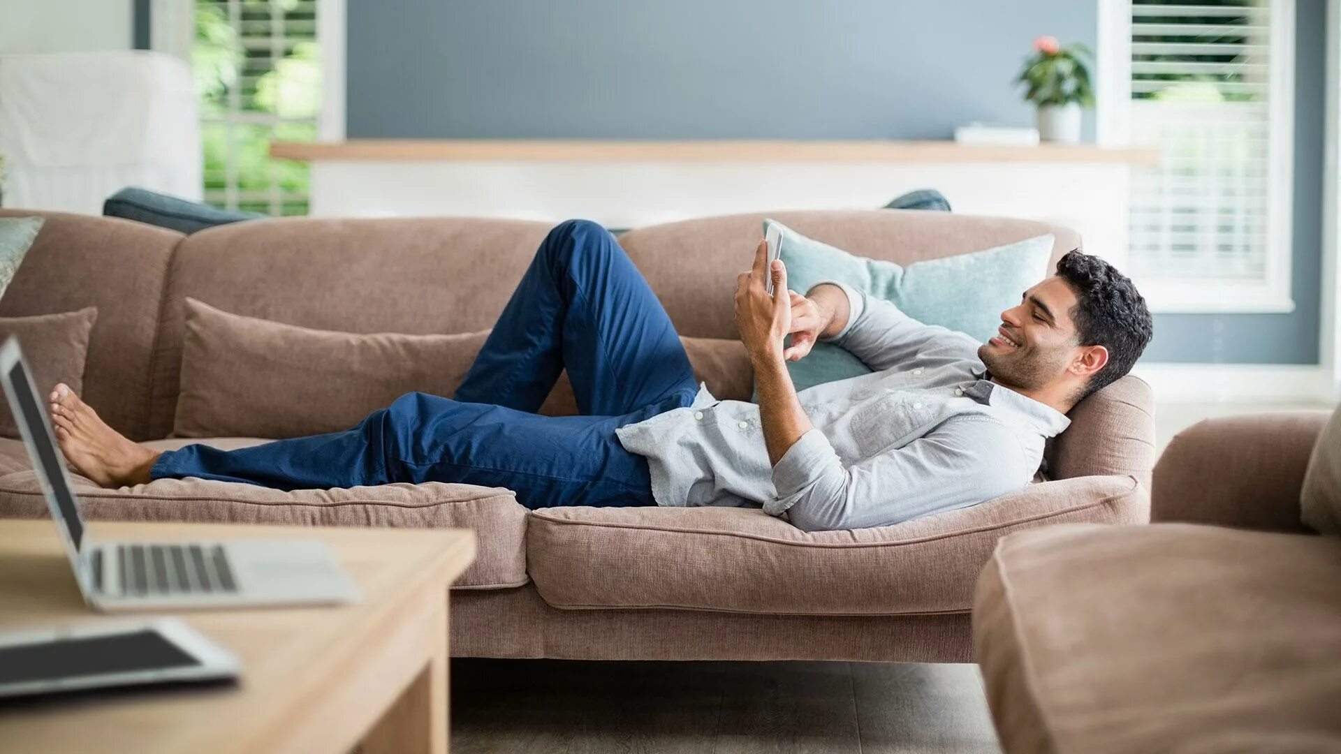 Lying on the couch