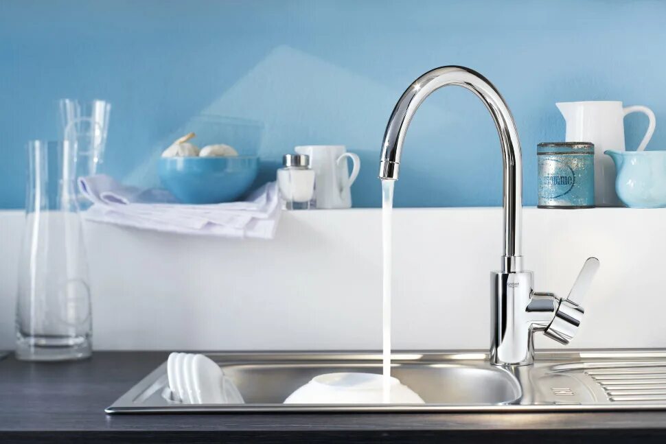 Grohe BAUEDGE 31367000. Смеситель для кухни Grohe BAUEDGE 31367000. Смеситель для кухни Grohe 31367000. Смеситель для кухни Grohe Eurosmart Cosmopolitan. Смесители для ванной и кухни