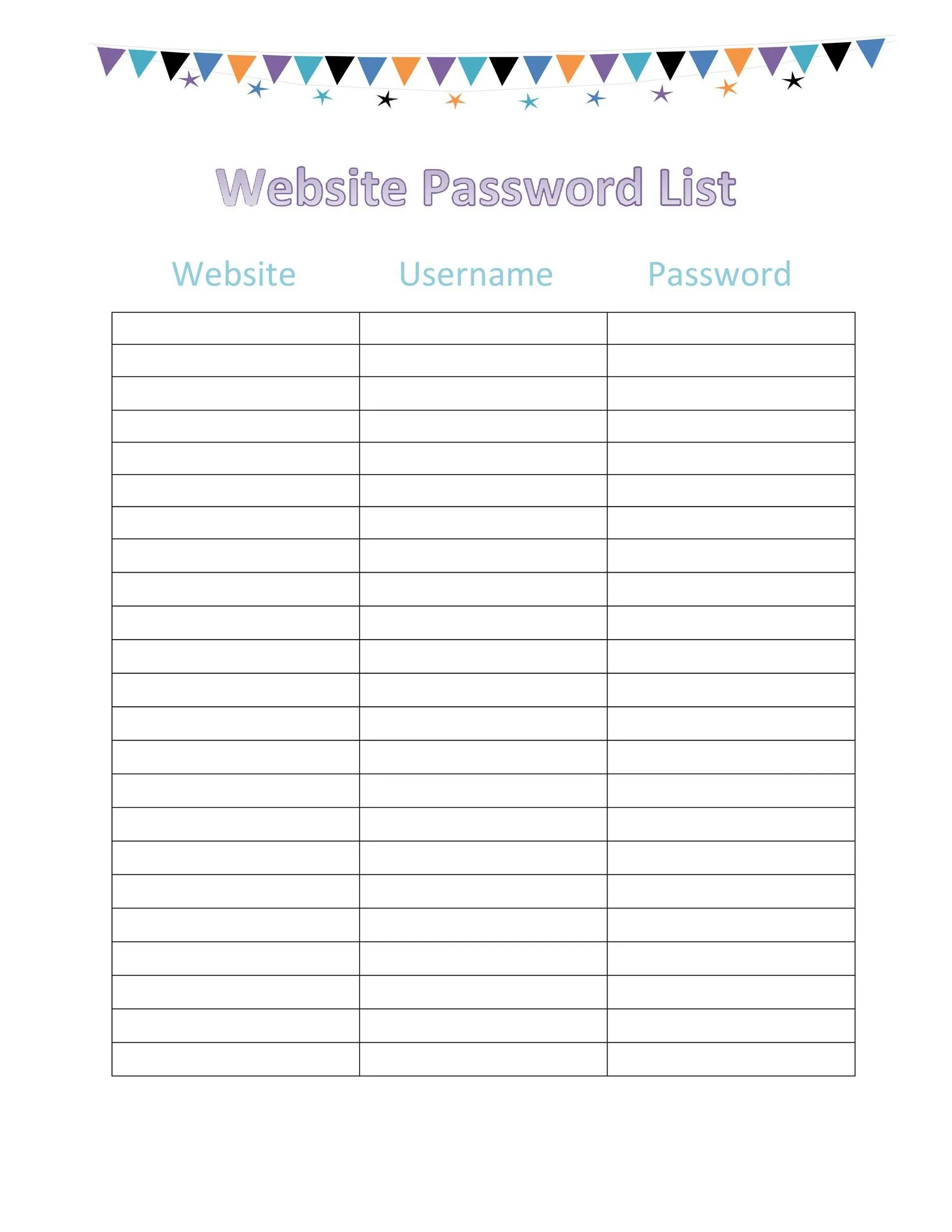 Password list. Лист для паролей. пароль на листике. чек лист пароли. template word list.