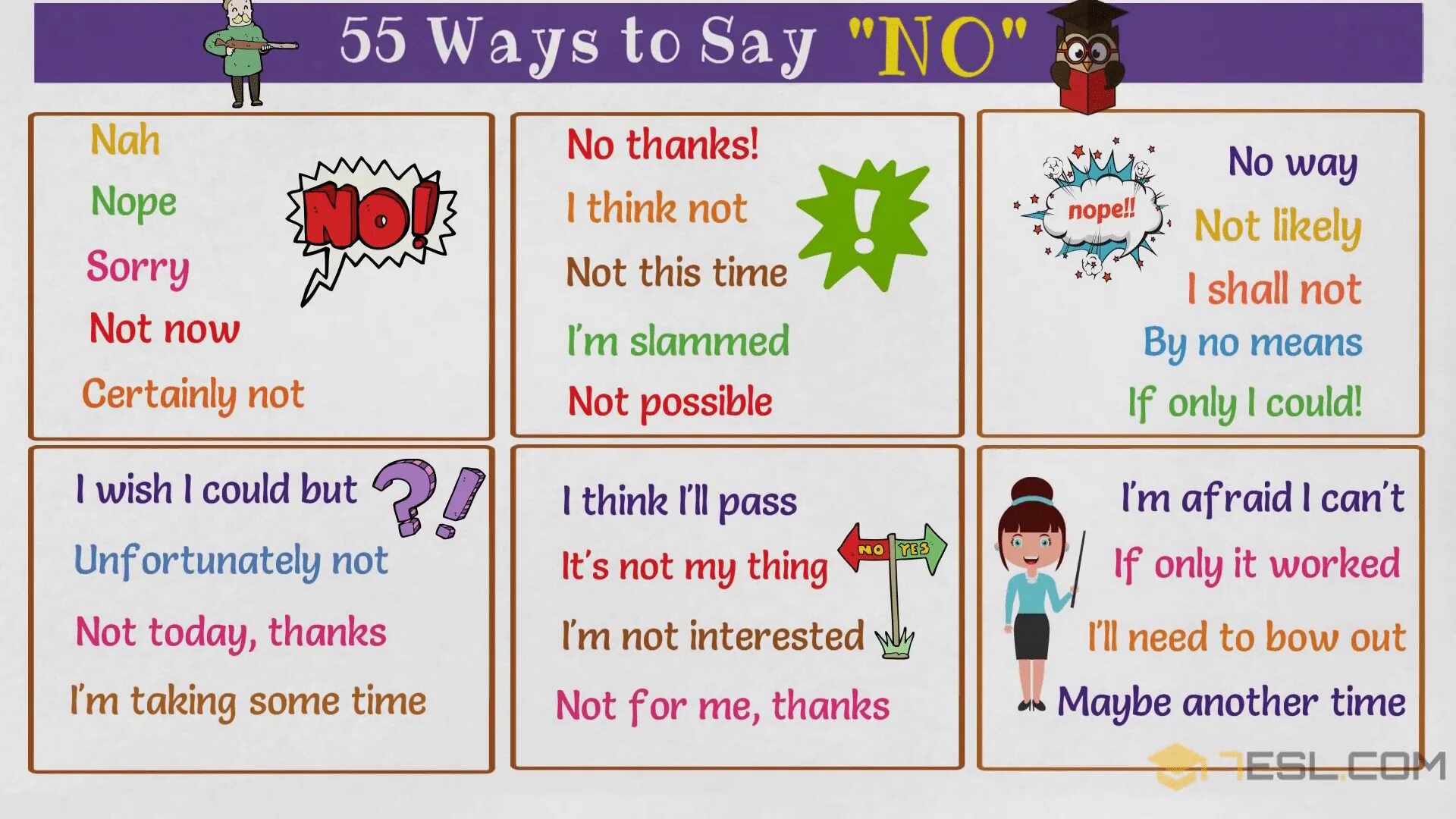 Say like. How to say no in different ways. Ways to say. Ways to say no. Ways to say no in English.