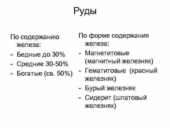 Содержание железа в богатой руде