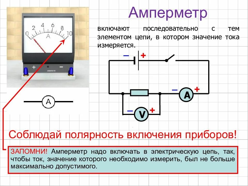 Как подключить вольтметр в электрическую цепь 220в. Схема включения амперметра для измерения силы тока. Схема включения амперметра для измерения постоянного напряжения. Схема подключения амперметра последовательно. Каким прибором изменяется сила тока