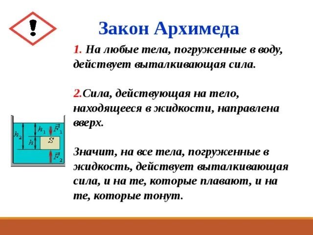 Силы действующие на тело погруженное в жидкость. Силы действующие на тело погруженное в воду. Силы действующие на погруженное тело. Закон Архимеда. Какова природа выталкивающей силы 7 класс