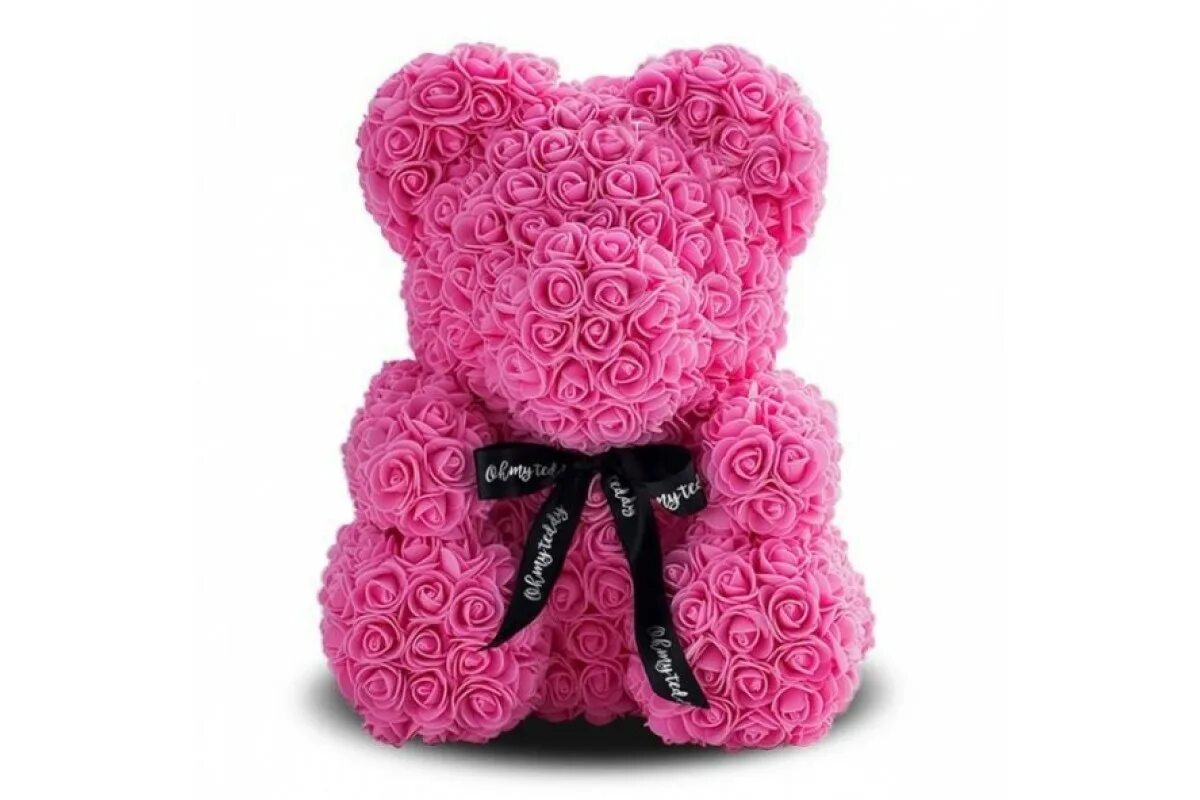 Мишка из роз 25 см. Медведь из роз 40 см. Мишка из роз розовый. Подарочный мишка из розочек.