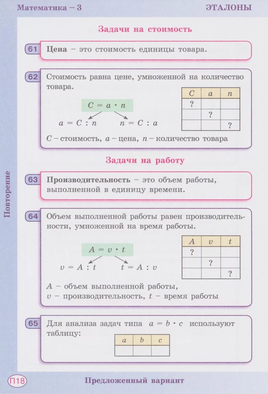 Задачи на работу математика формулы. Задачи по формуле 3 класс петерсон. формулы по математике петерсон 1-4 класс. формулы петерсон 4 класс. эталоны к учебнику математика петерсон.