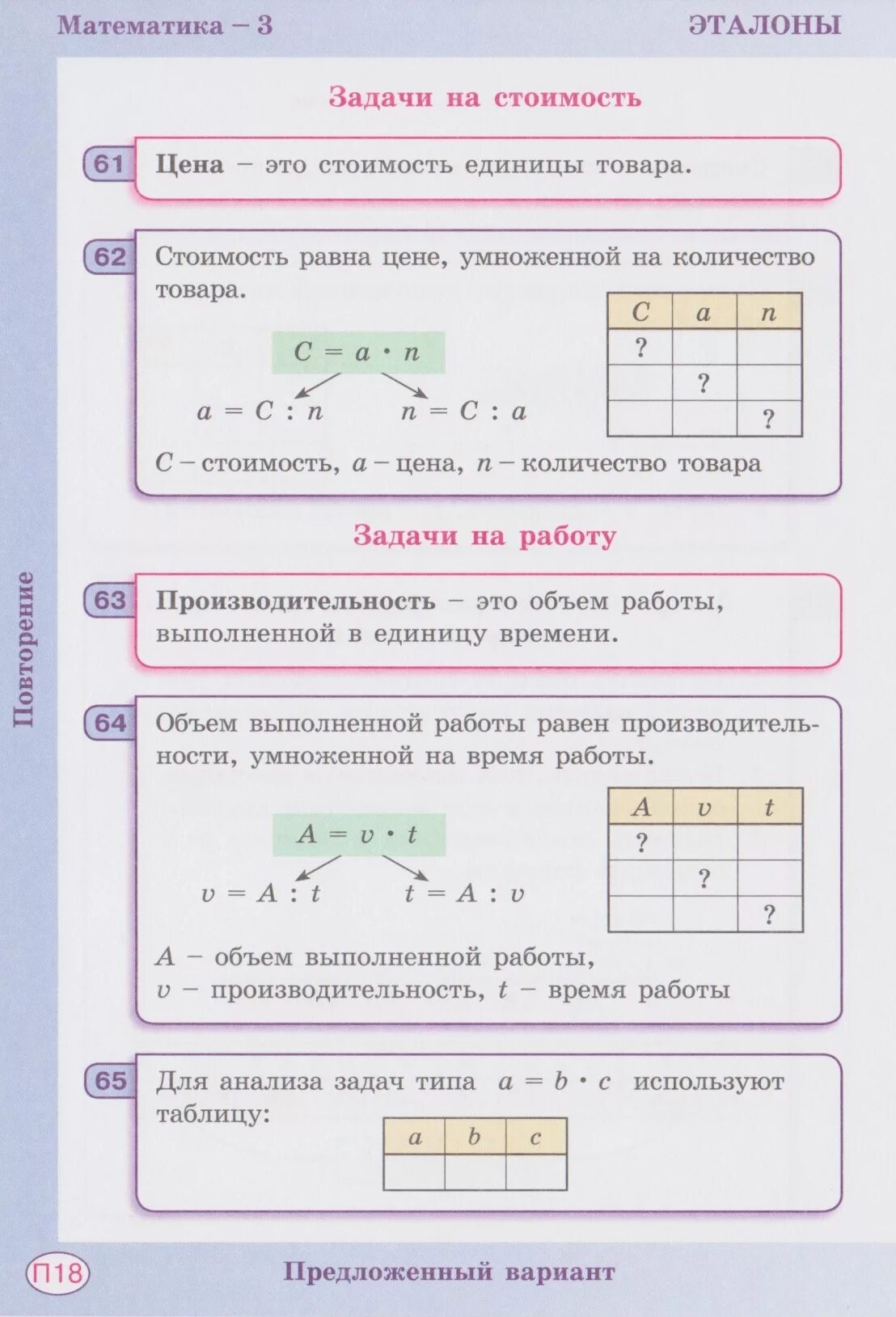 Формула стоимости 3 класс петерсон. Эталоны к учебнику Петерсон 3 класс математика. Формулы по математике Петерсон 1-4 класс. Формулы Петерсон 4 класс. Эталоны к учебнику математика Петерсон.