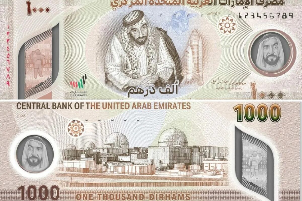 Валюта в дубае к рублю на сегодня. Банкноты ОАЭ 2022. Дирхам ОАЭ. Деньги арабских Эмиратов. Новые купюры.