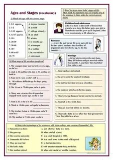Lives worksheets