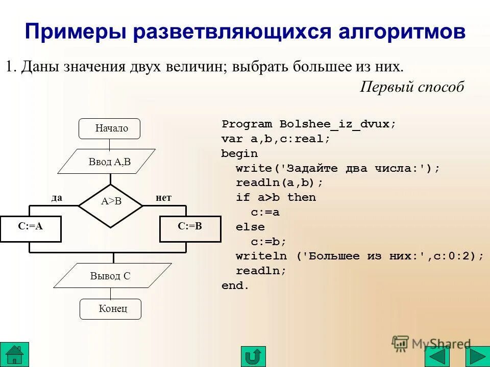 Проверьте есть ли среди. Блок схема разветвляющегося алгоритма. Блок схема разветвляющегося алгоритма в информатике. Разветвляющийся алгоритм это в информатике. Алгоритм Паскаль.