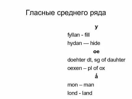 Old english vowels
