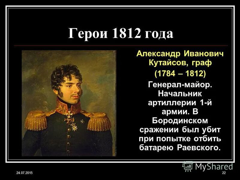 Цитаты 1812 года. Кутайсов генерал 1812. Кутайсов герой войны 1812 года.