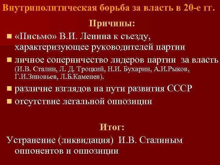 Сталин борьба за власть