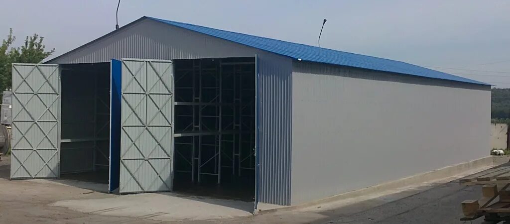 металлического бескаркасного арочного ангара. сэндвич панели модуль. блок-модульные здания. сборно разборное сооружение.