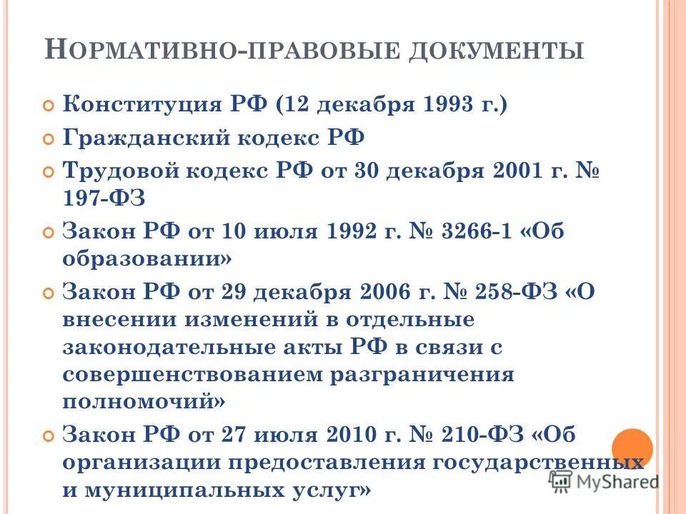 30 декабря 2001 г 197. Нормативные документы Конституция.