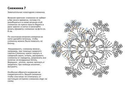 Вязаные снежинки схемы и описание