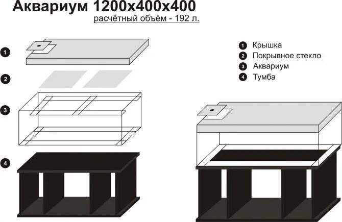 Где найти чертеж большого аквариума Аквариумный комплект Biodesign АТОЛЛ 650 (белый) 655 л, с освещением купить по в