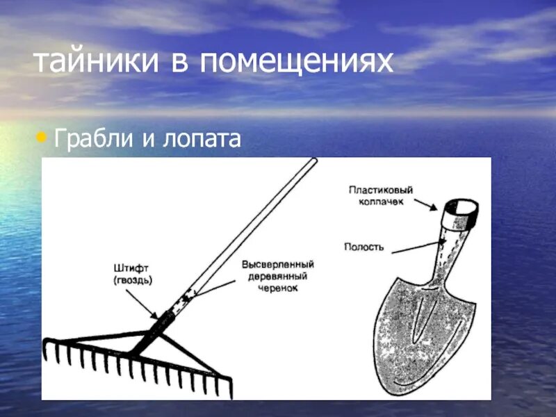 Лопата грабли. Тайник в лопате. Тактика выемки презентация. Строение лопаты.