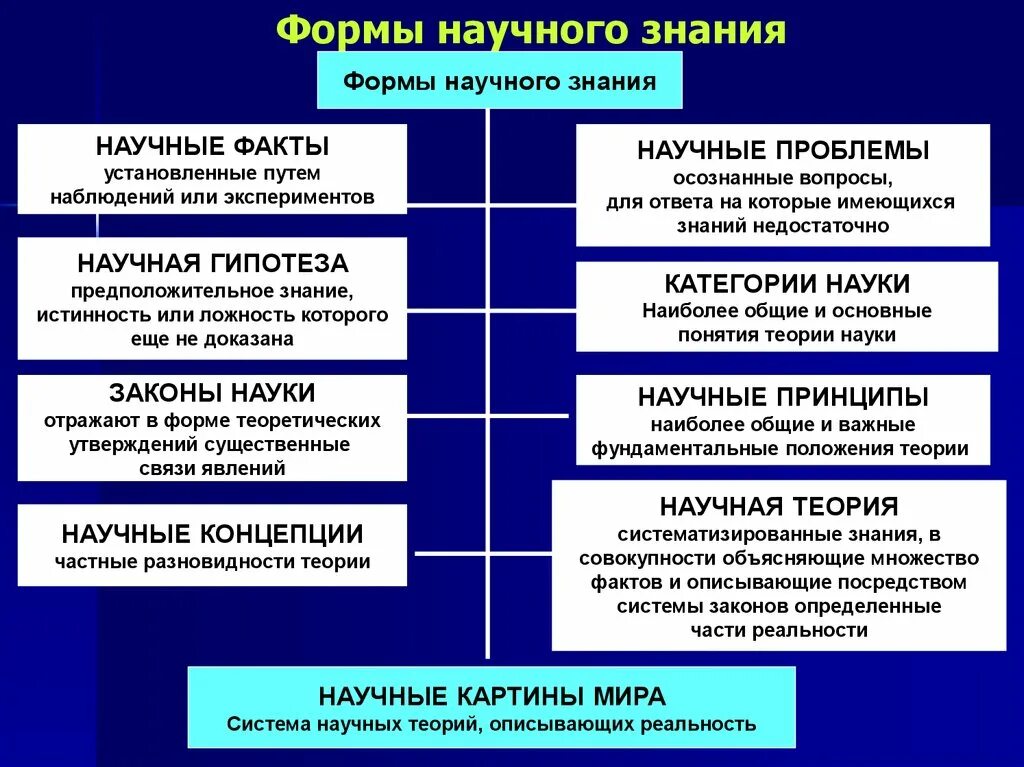 Формы научного познания таблица теория закон. Форма научного познания теория закон и. Формы знания научного познания. Формы научного познания понятие. Установление научного факта уровень научного познания