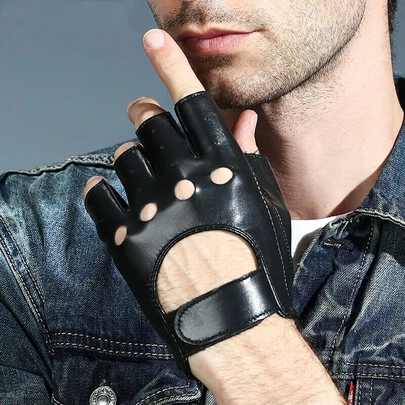 перчатки кожаные мужские короткие